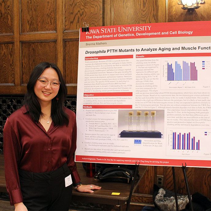 Brenna Mathers presents her poster at the Fall 2023 Poster Session.