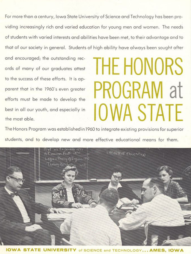 1960s University Honors Program brochure