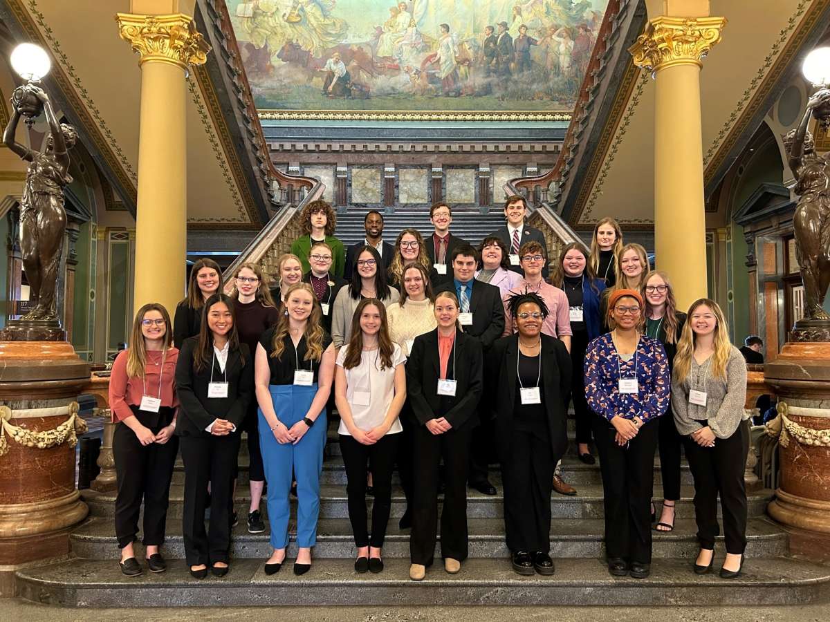 2023 Iowa State University Research in the Capitol group picture.